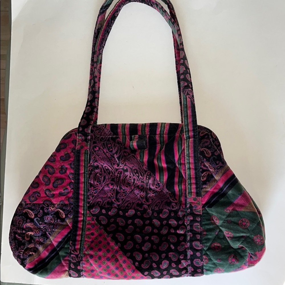 Vintage Richmark Velour Multicolor Multi Pattern Women's Shoulder Hand Bag